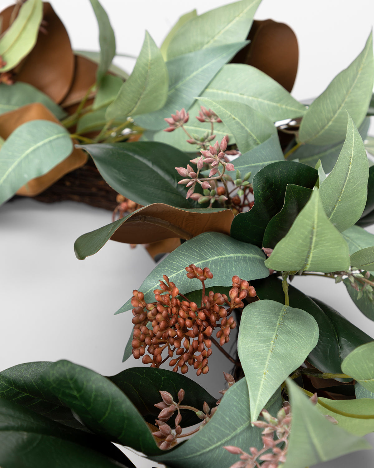24" Magnolia & Eucalyptus Faux Wreath - Image 2