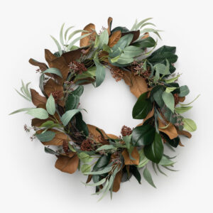 24" Magnolia & Eucalyptus Faux Wreath