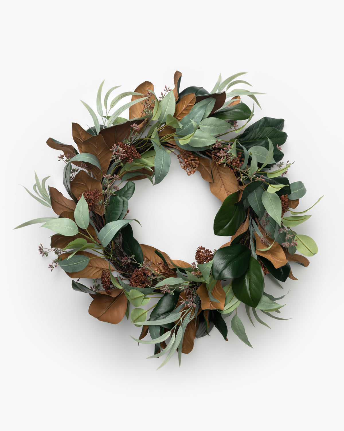24" Magnolia & Eucalyptus Faux Wreath